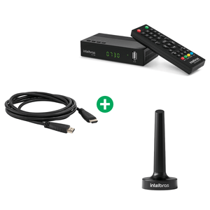 Kit Conversor Digital CD730 com Antena de TV AI2025 e Cabo HDM
