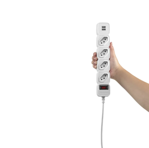 Protetor Eletrônico c/ 4 Tomadas e 2 USB Intelbras EPE 204 USB BR +