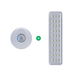 Kit interruptor Sensor de Presença ESPI 360 + Luminária de Emergência LEA 30